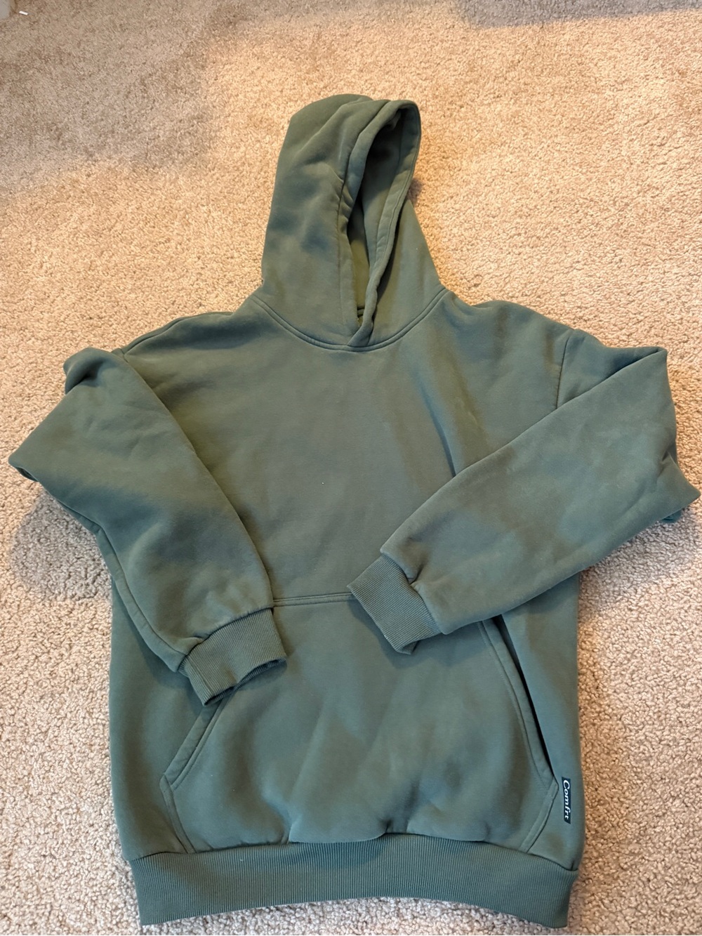 Classic Olive Green Pullover Hoodie with Kangaroo Pocket